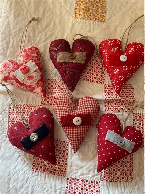 handmade fabric hearts